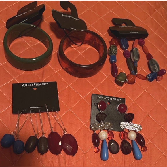 Ashley Stewart Jewelry - Ashley Stewart Multicolor Jewelry Set with Bangles and Earrings New Never Worn